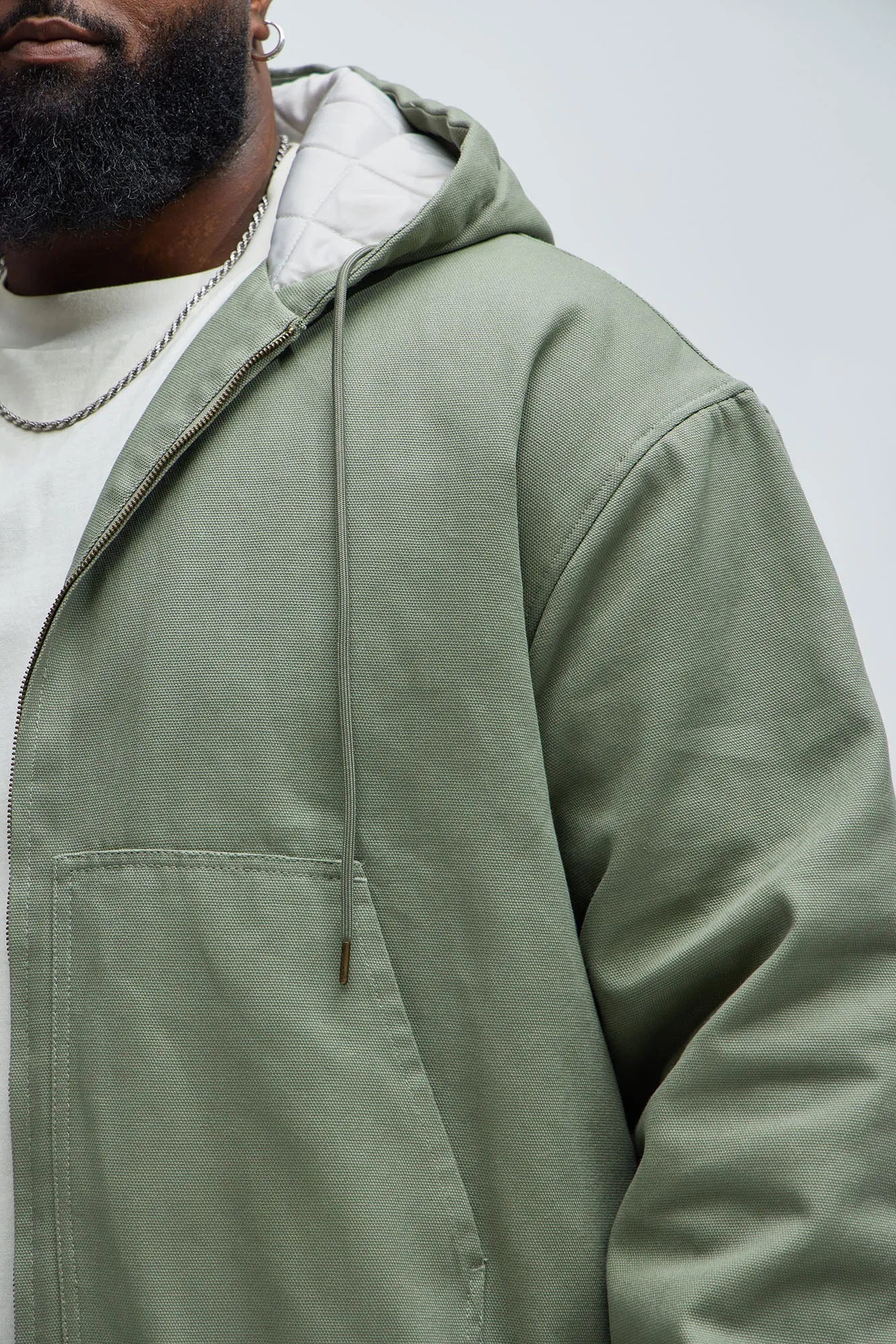 Alexander Utility Canvas Hooded Jacket - Olive