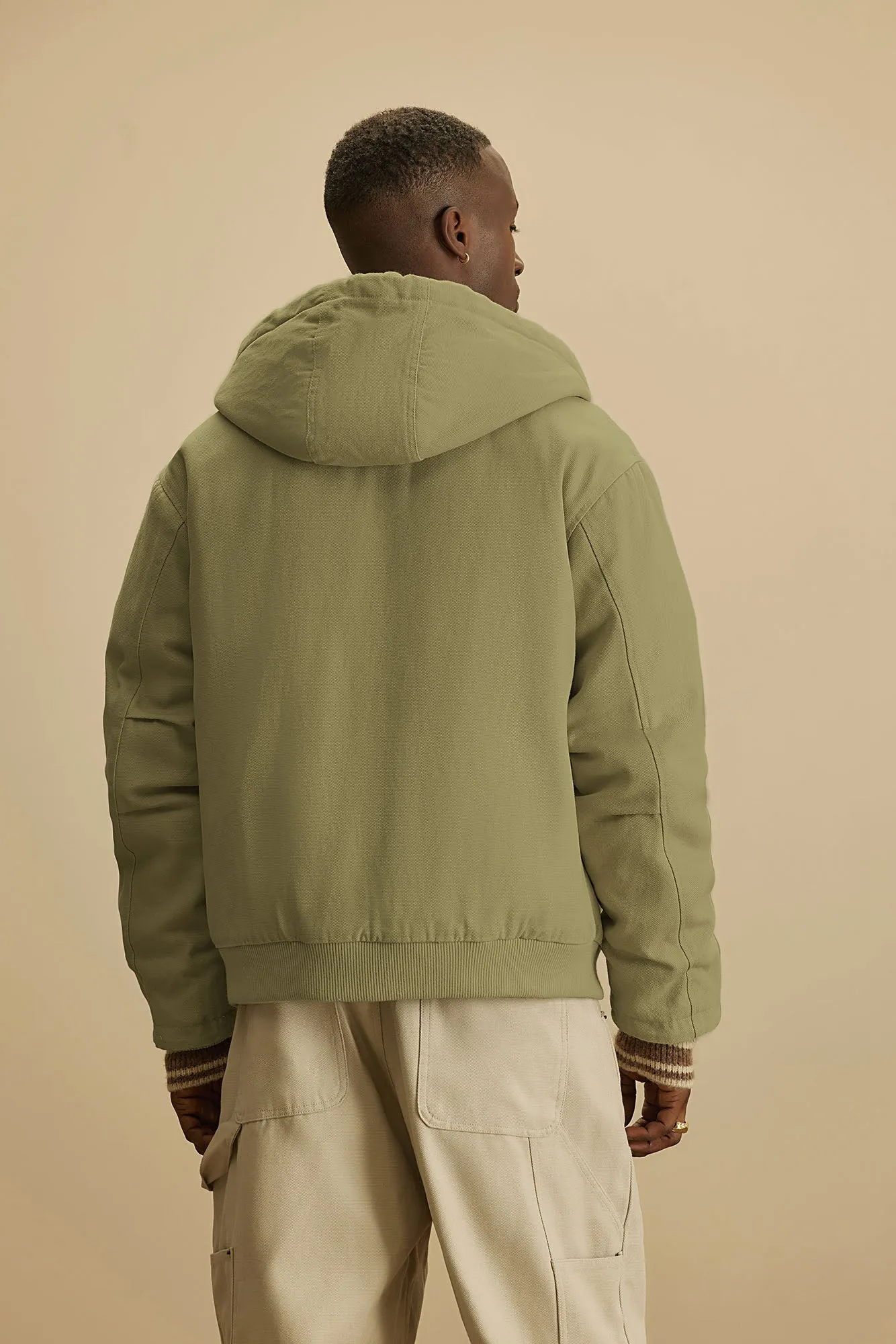 Alexander Utility Canvas Hooded Jacket - Olive