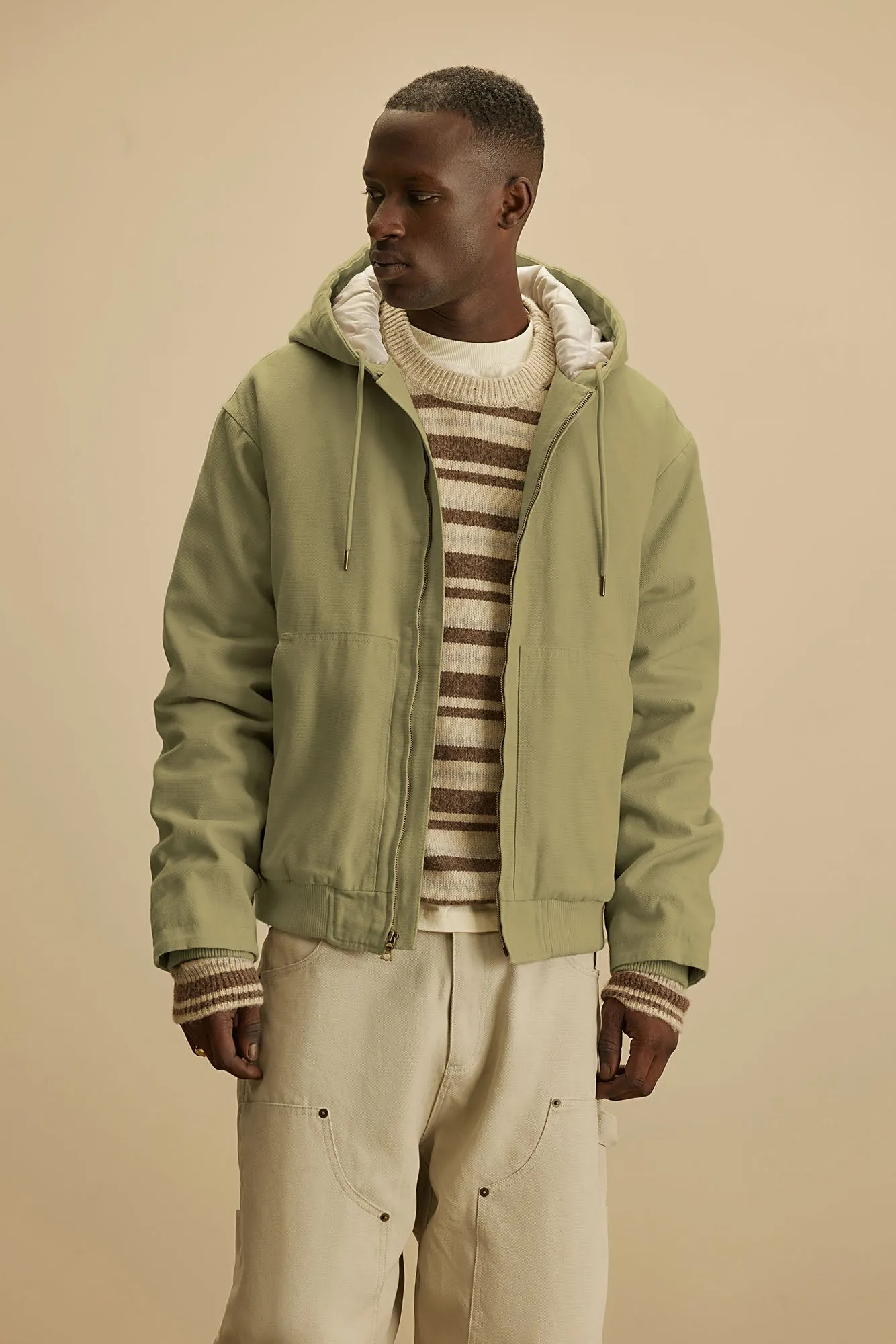 Alexander Utility Canvas Hooded Jacket - Olive