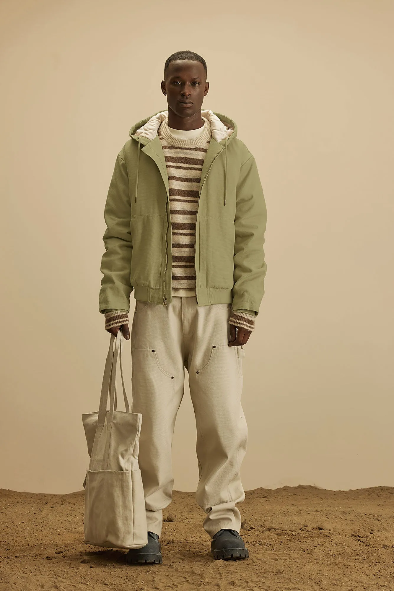 Alexander Utility Canvas Hooded Jacket - Olive