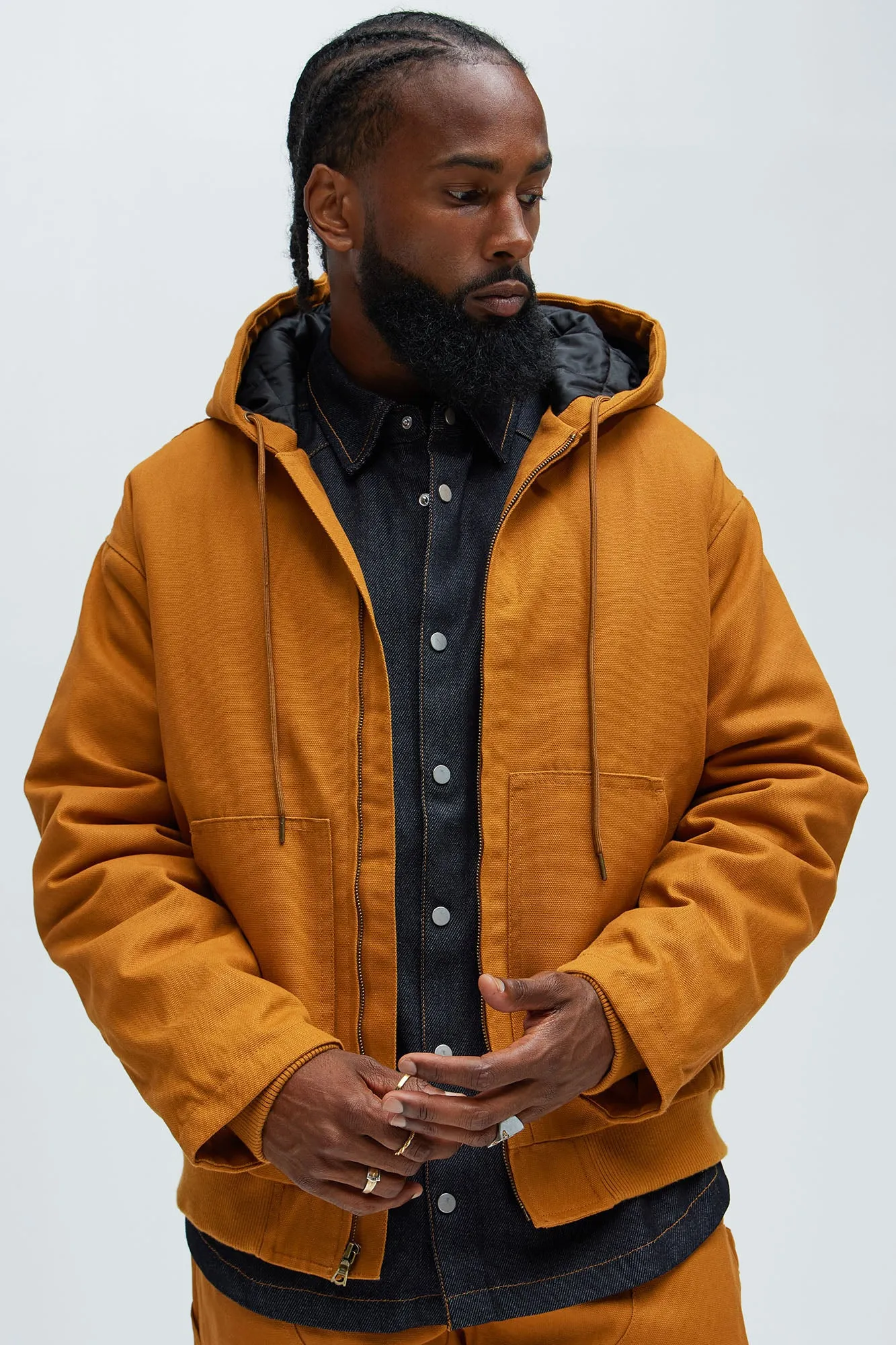 Alexander Utility Canvas Hooded Jacket - Tan