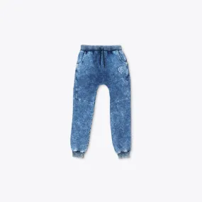 BLUE DENIM JOGGERS WITH BACK POCKET