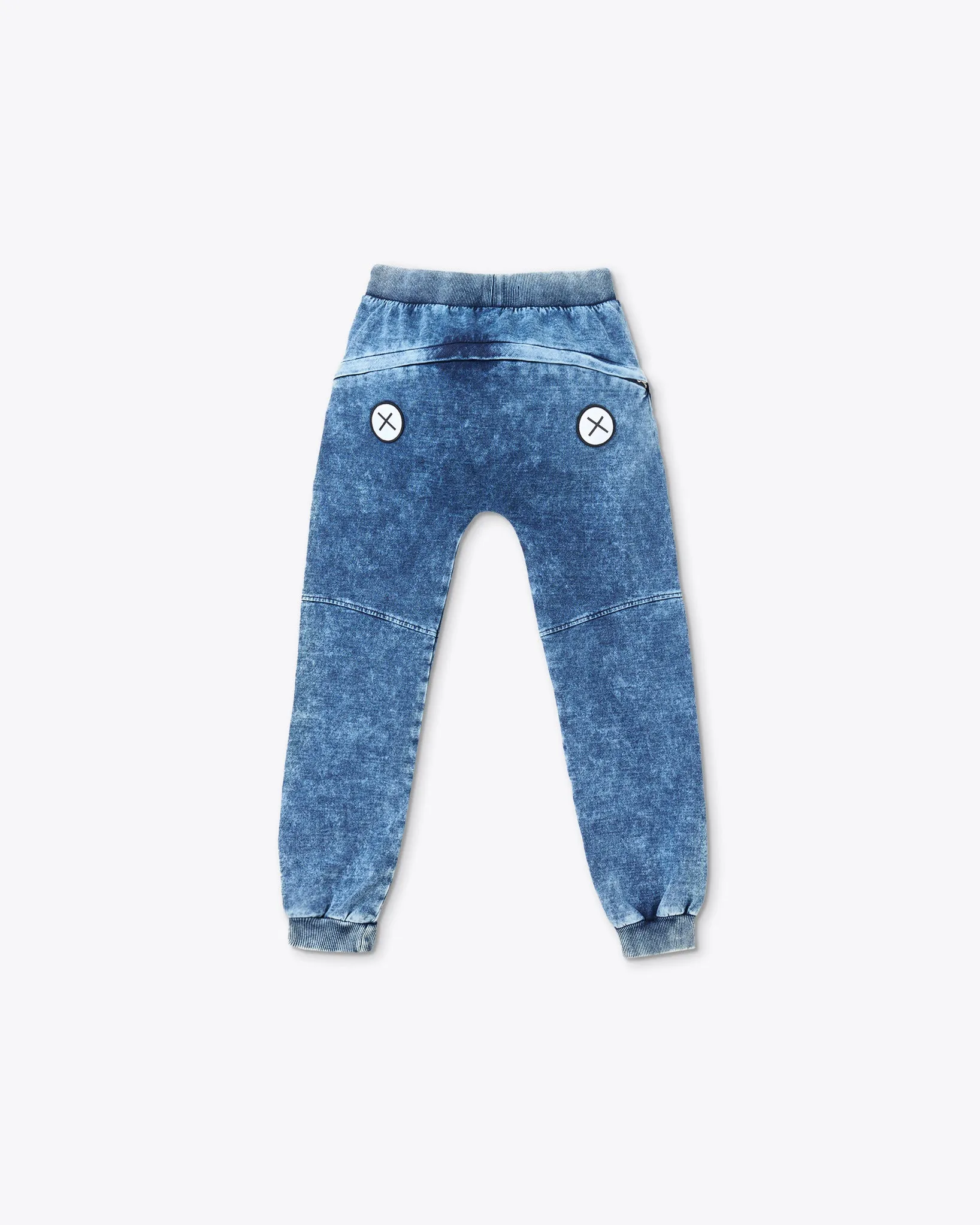 BLUE DENIM JOGGERS WITH BACK POCKET