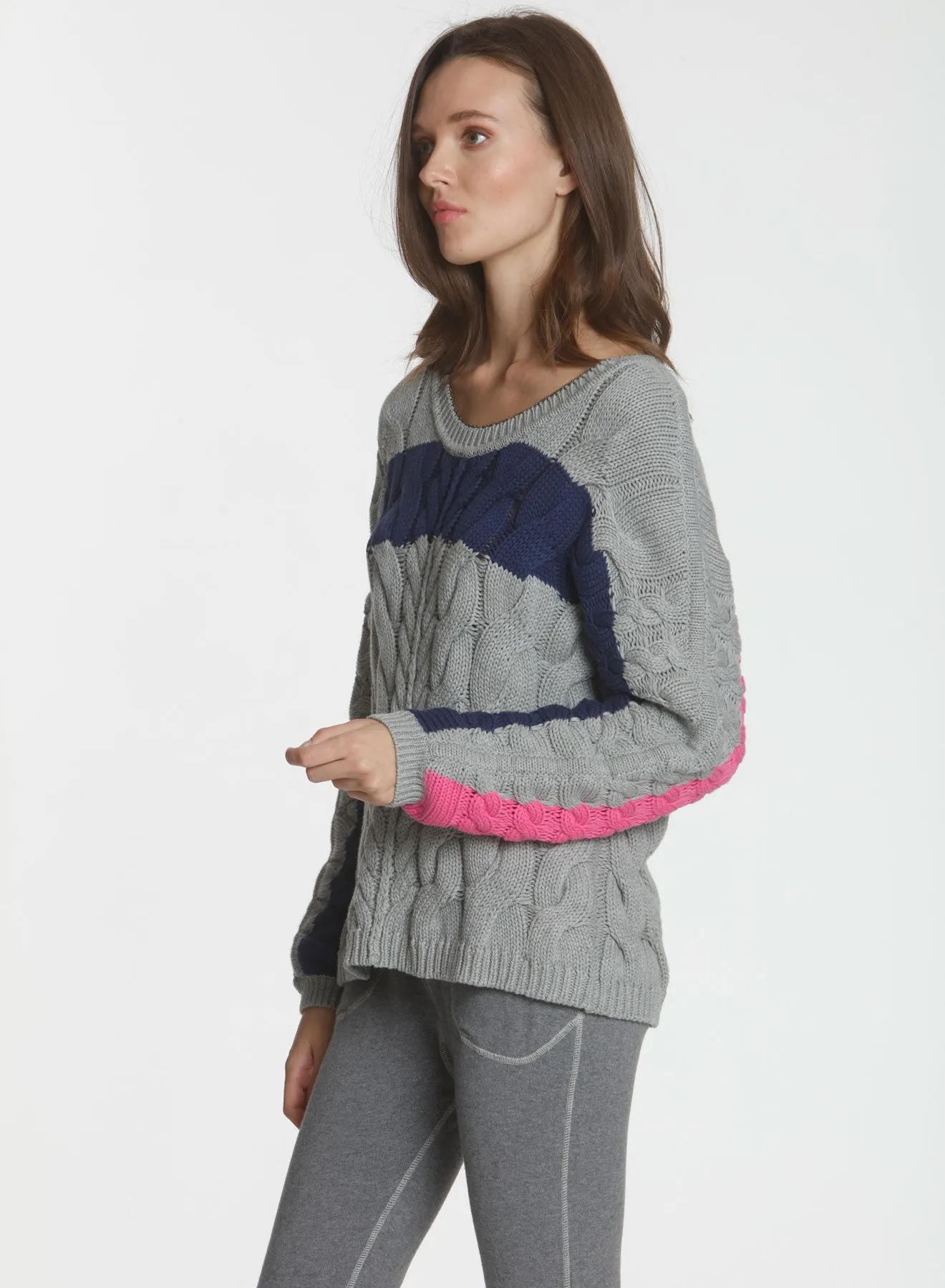 Clara Cable Sweater - Grey