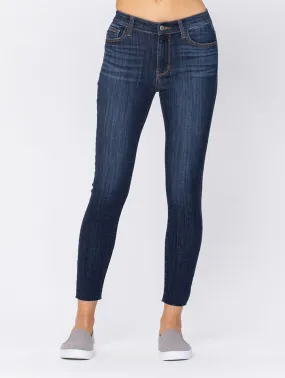 Cori Mid-Rise Raw Hem Skinny by Judy Blue