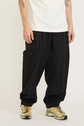 Crinkled Nylon Pants Black