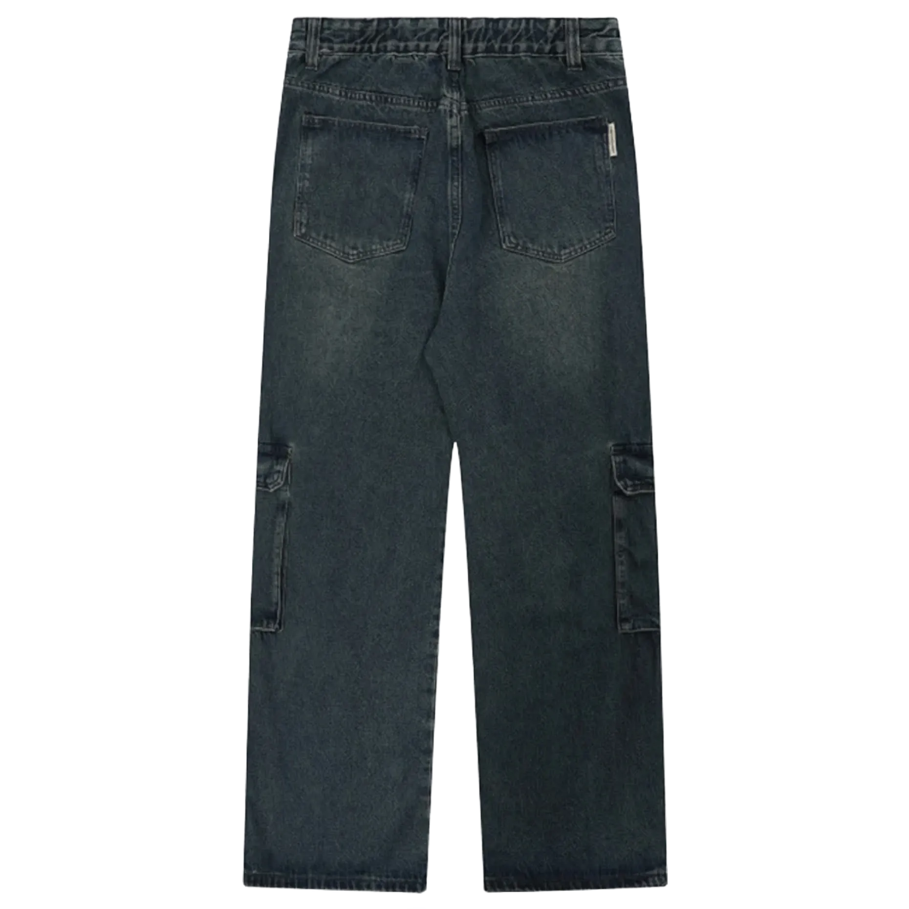 Dark Denim Utility Cargo Jeans