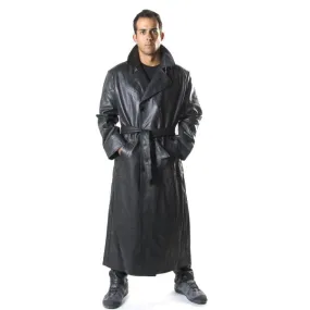 Double breasted long Leather Trench Coat 150