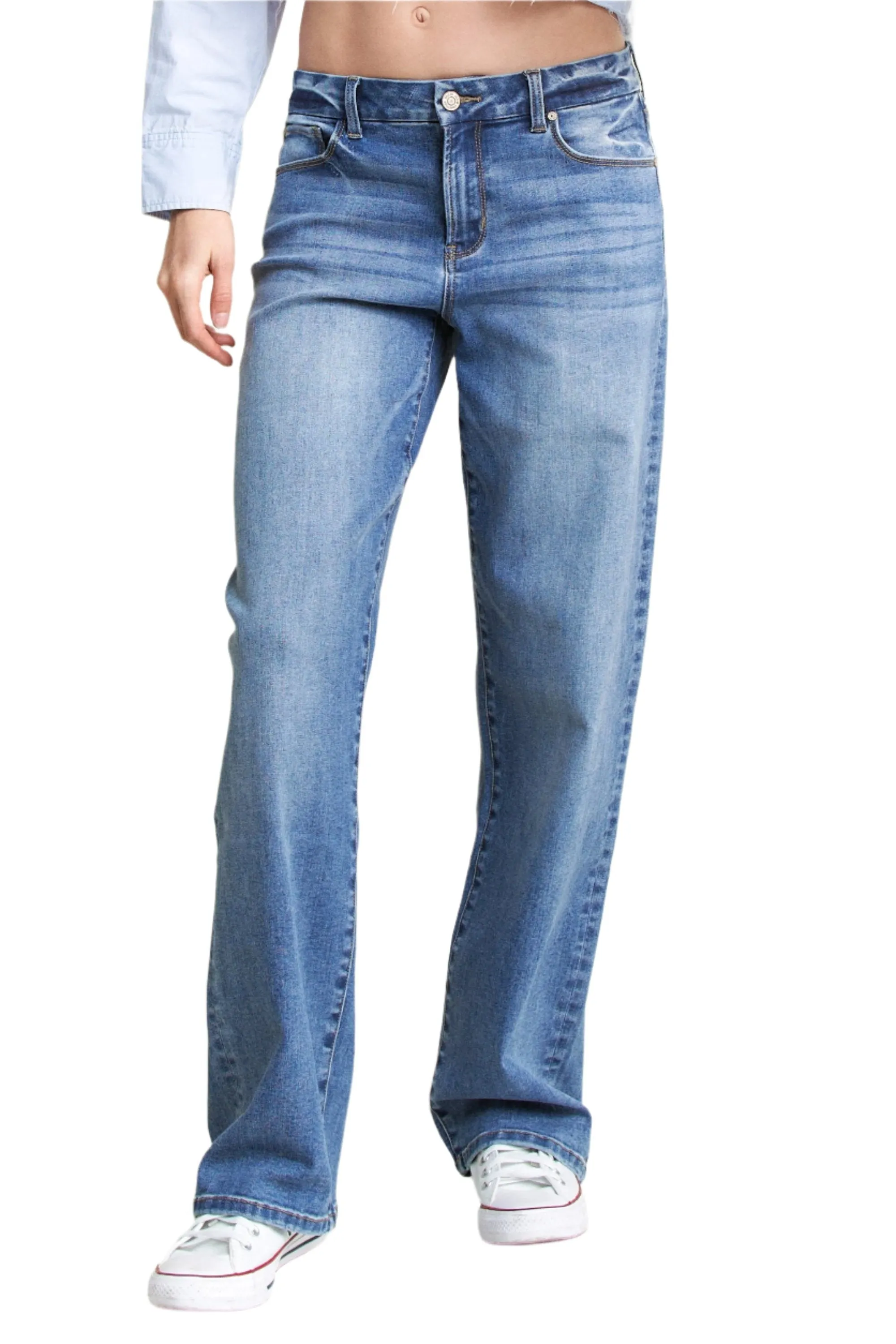 Enjean - Mid Rise Loose Straight Jeans - EP3580