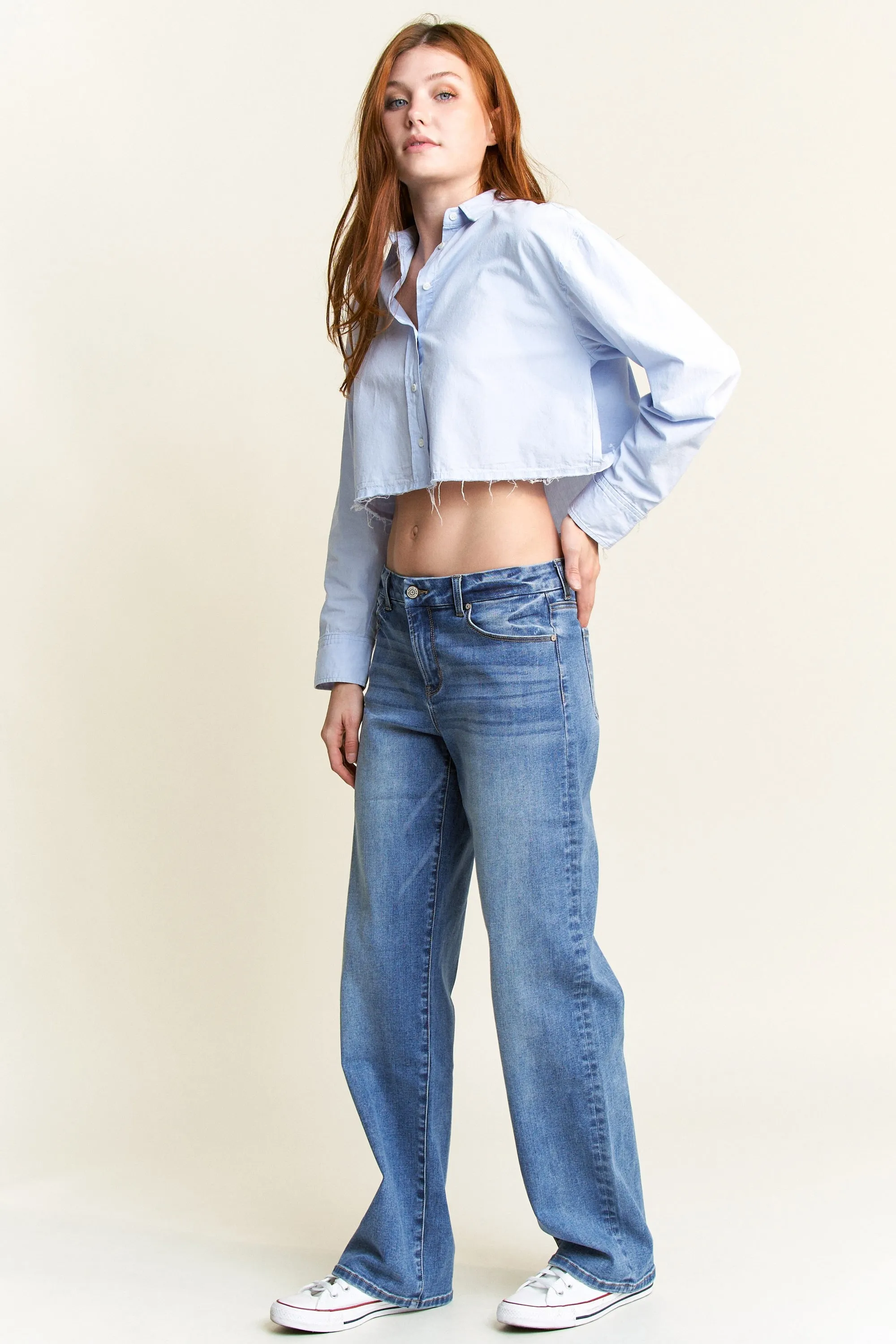 Enjean - Mid Rise Loose Straight Jeans - EP3580