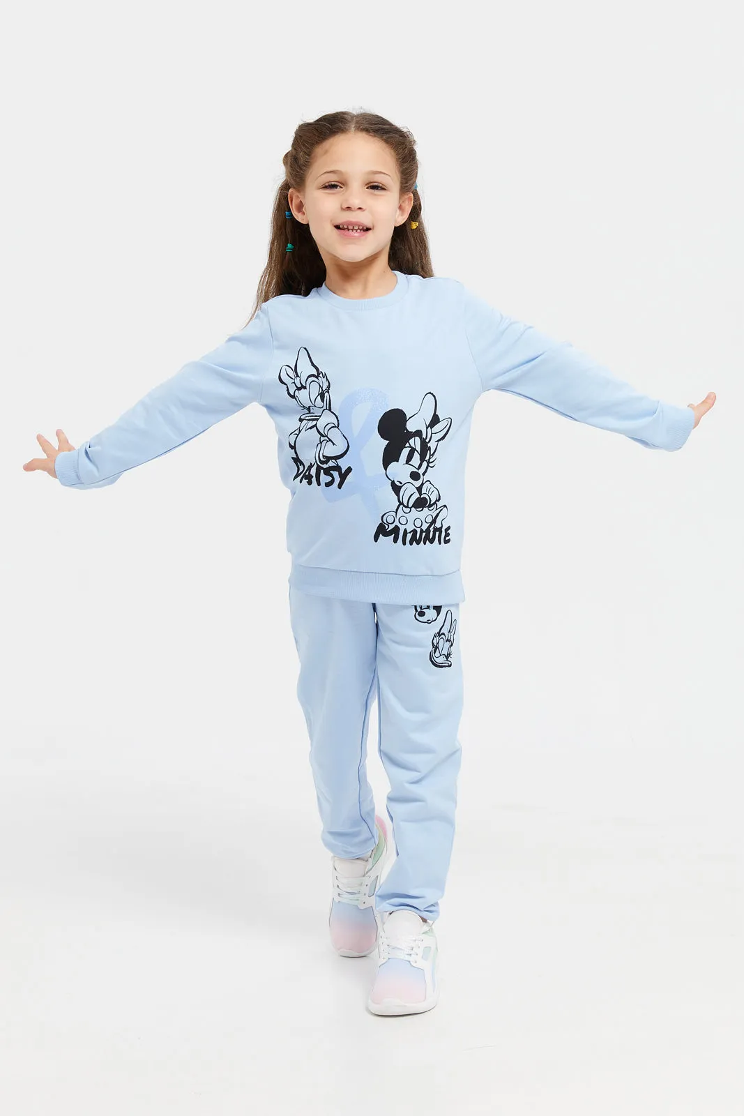 Girls Blue Minnie And Daisy Sweatshirt