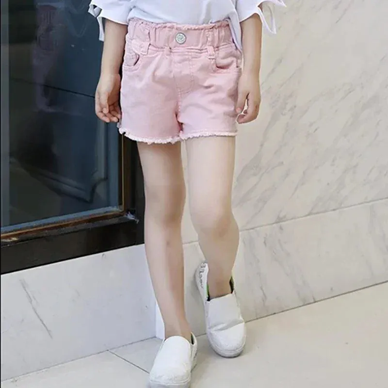 Girls' shorts Summer Korean slim slim denim hot pants ripped casual pants girls Fashion outerwear