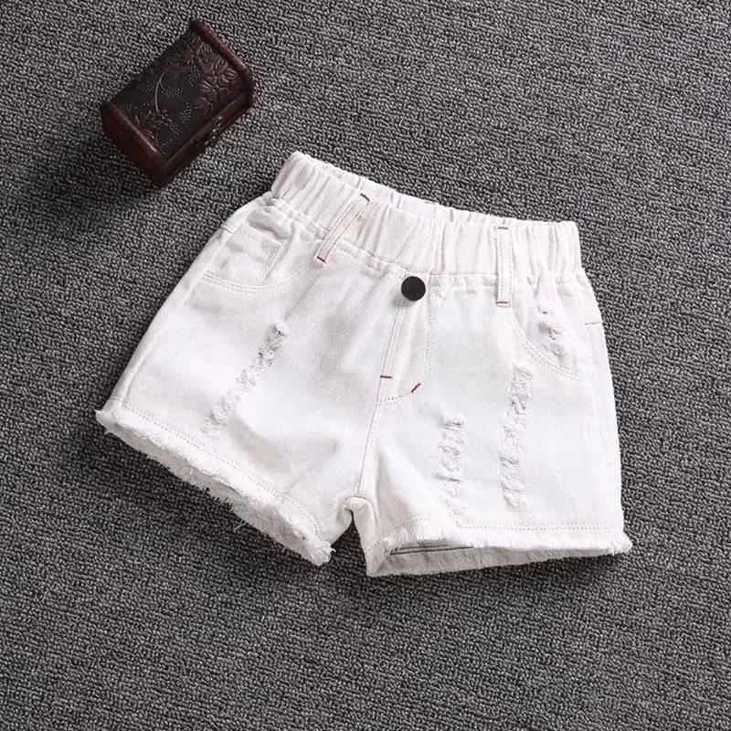 Girls' shorts Summer Korean slim slim denim hot pants ripped casual pants girls Fashion outerwear