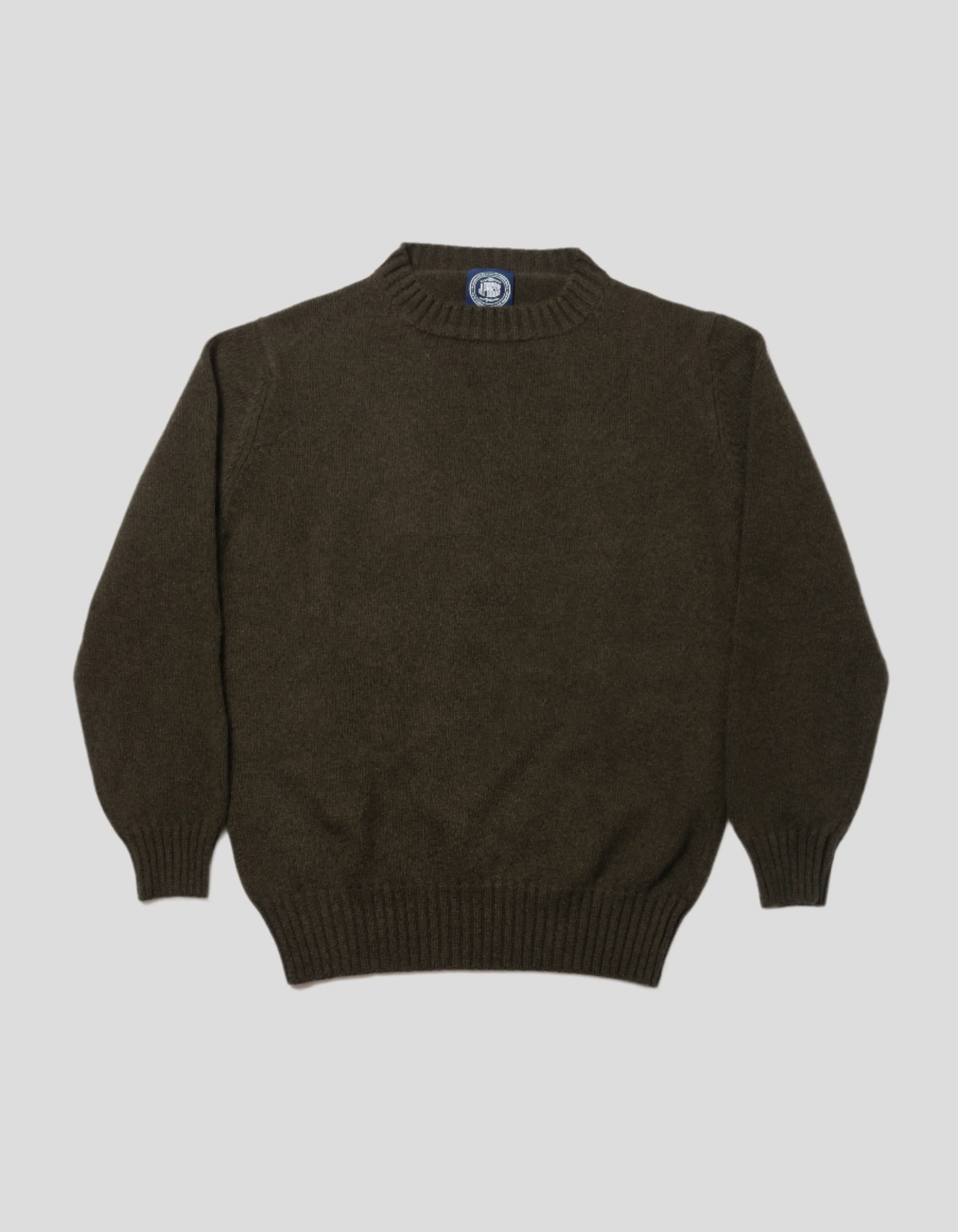 GREEN CASHMERE CHUNKY CREW NECK