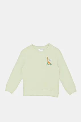 Infant Boys Mint Giraffe Print Sweatshirt