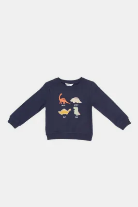 Infant Boys Navy Daddy Printed Sweatshirts