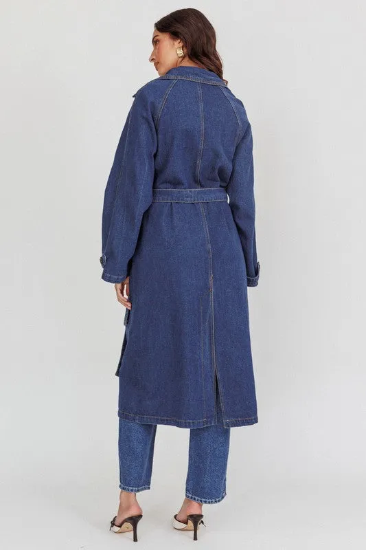 I've Got The Blues Denim Trench Coat