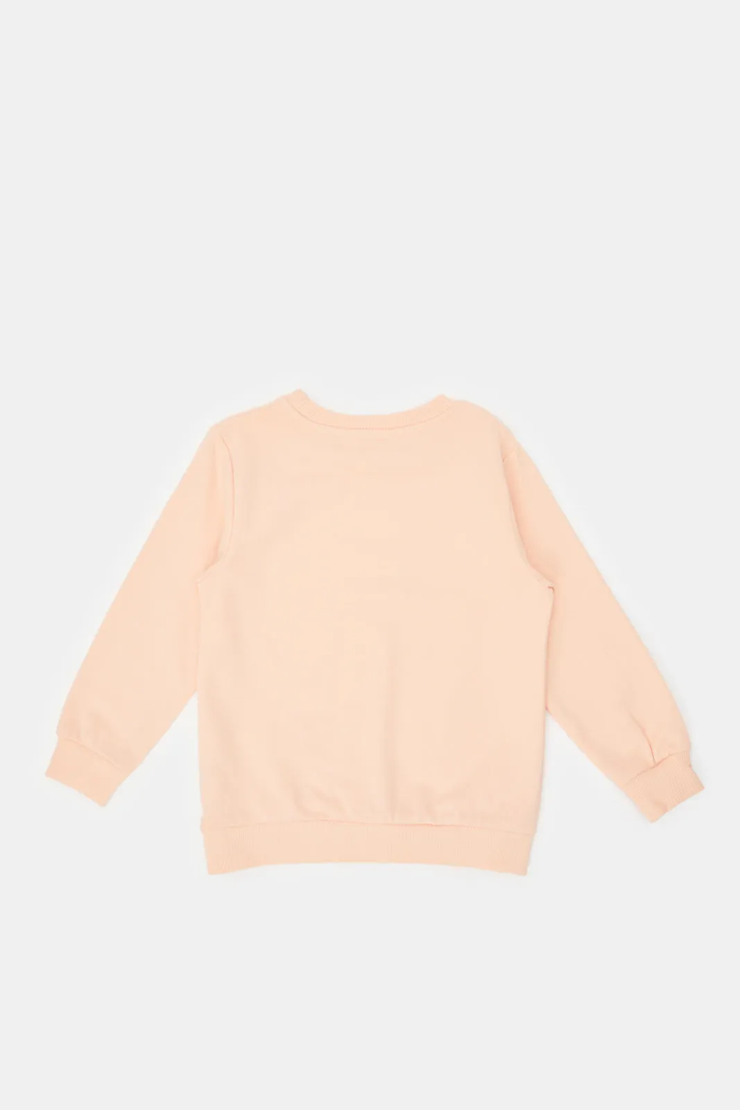 Ivory Floral Aop & Peach Solid Sweatshirt