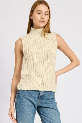 Ivory Turtle Sleeveless Sweater