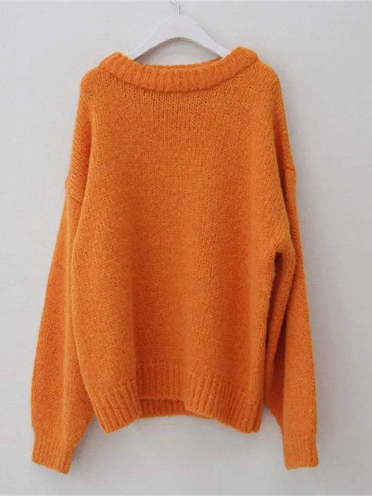 [Korean Style] 9 Color Loose Fit Dropped Shoulder Chunky Sweaters Pullover