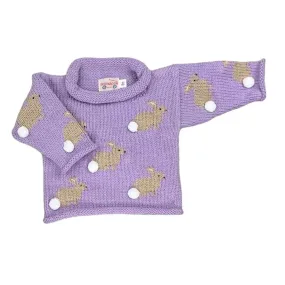 Lavender Bunny Roll Neck Sweater