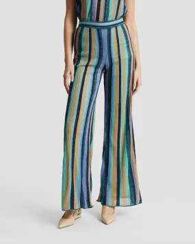 Metallic Striped Knit Trousers