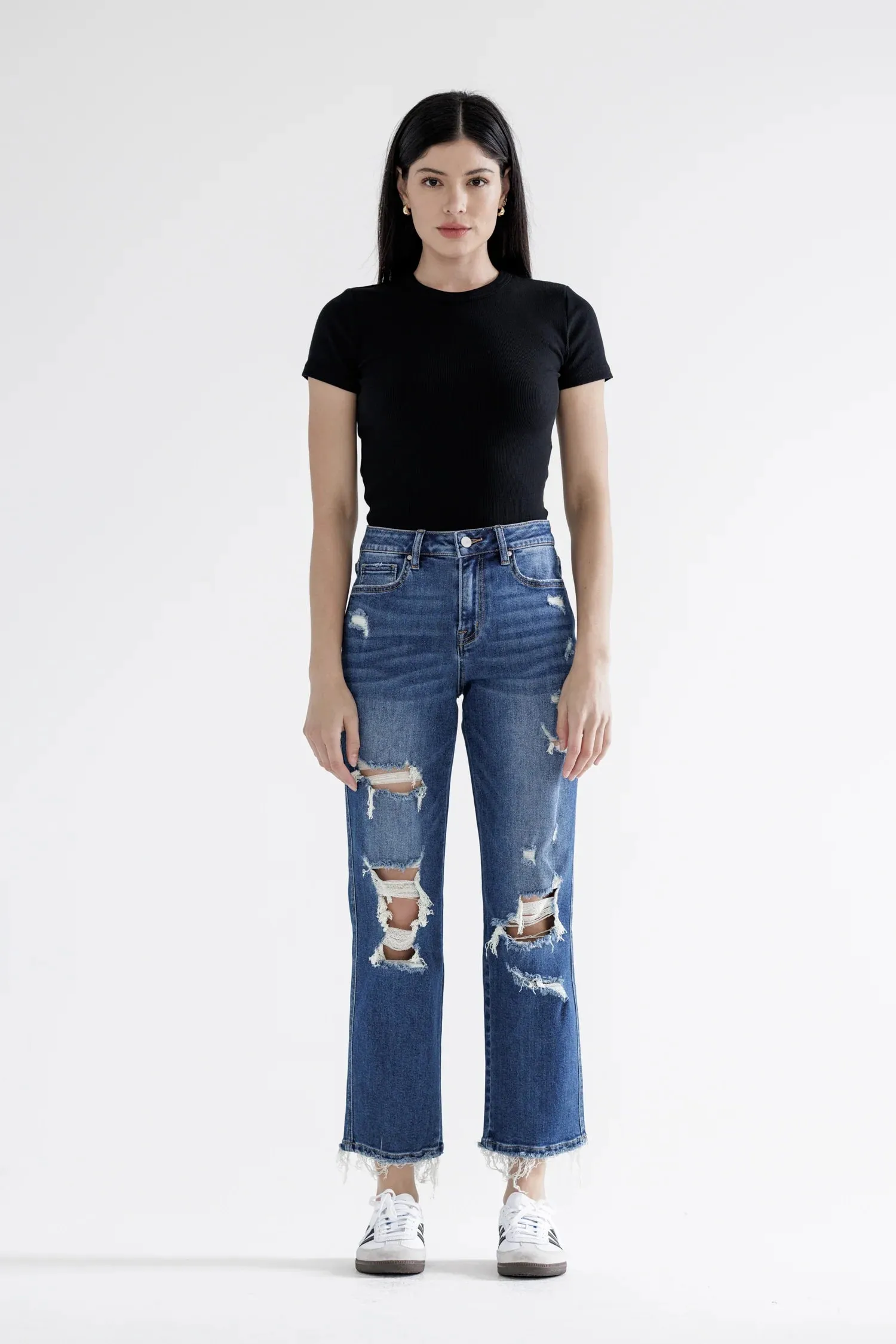 Mica Denim - High Rise Straight Crop - MDP-T3014M