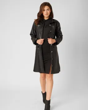 Obsidian Vegan Leather Trench Coat