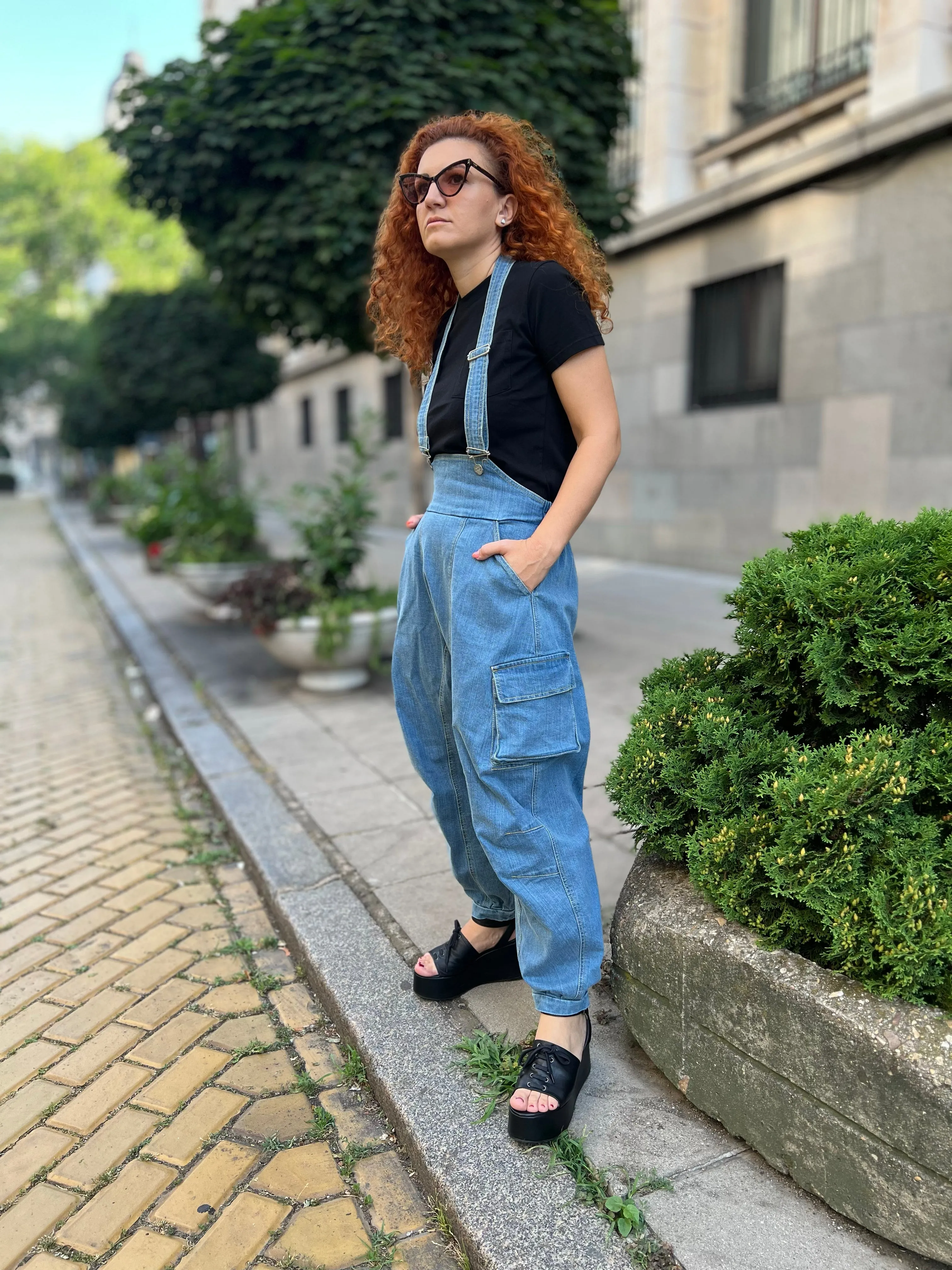 Oversize Light Denim Jumpsuit