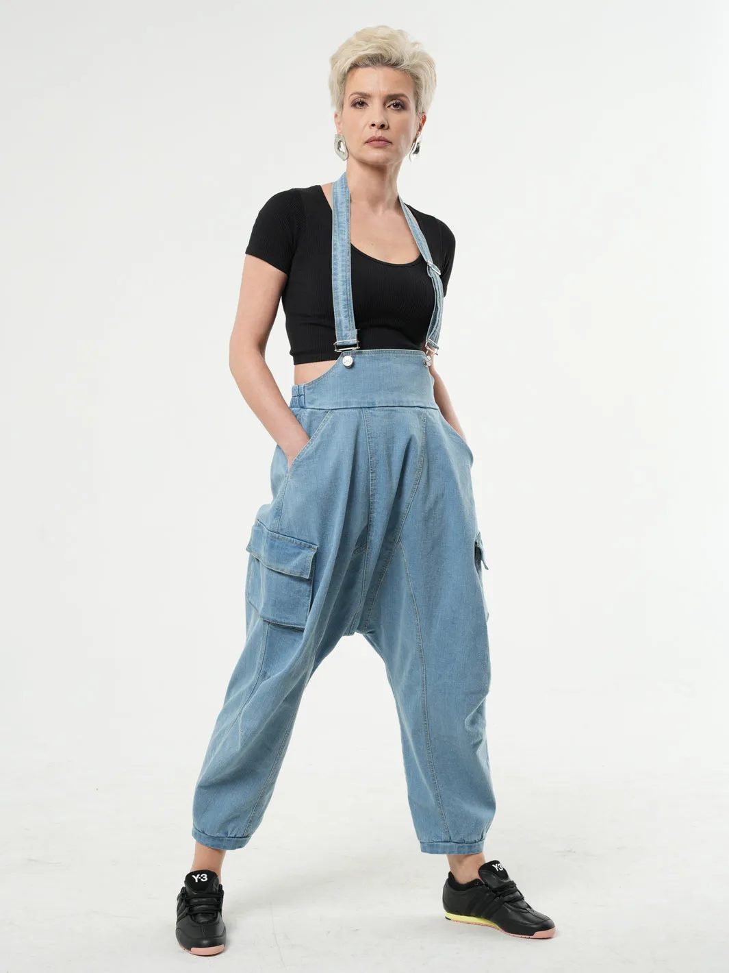 Oversize Light Denim Jumpsuit