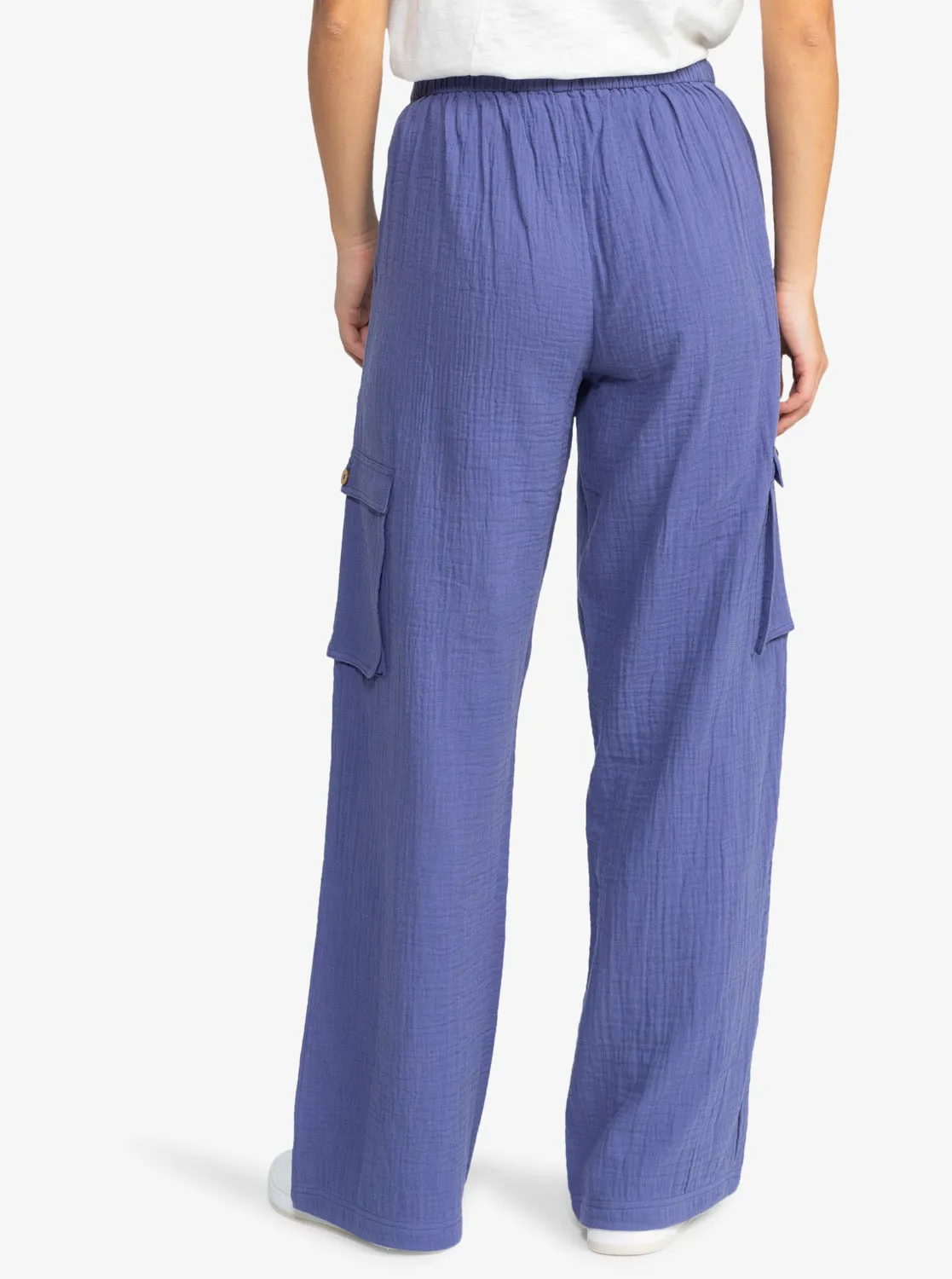 Precious Cargo Gauze High Waisted Pants - Marlin