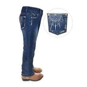 Pure Western Girl's Trudy Slim Leg Jean True Blue