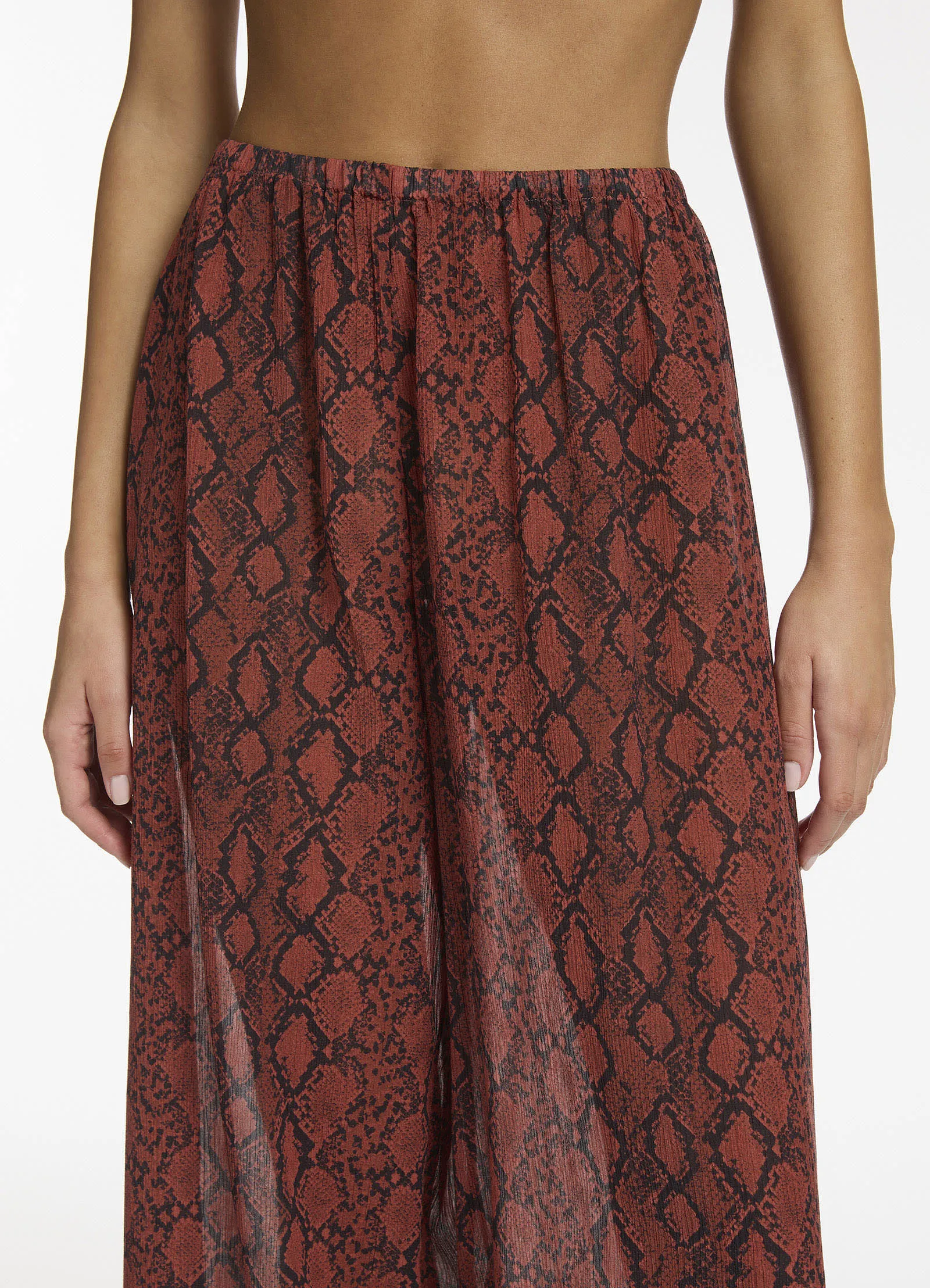 Python Crinkle Wide Leg Pant - Spice