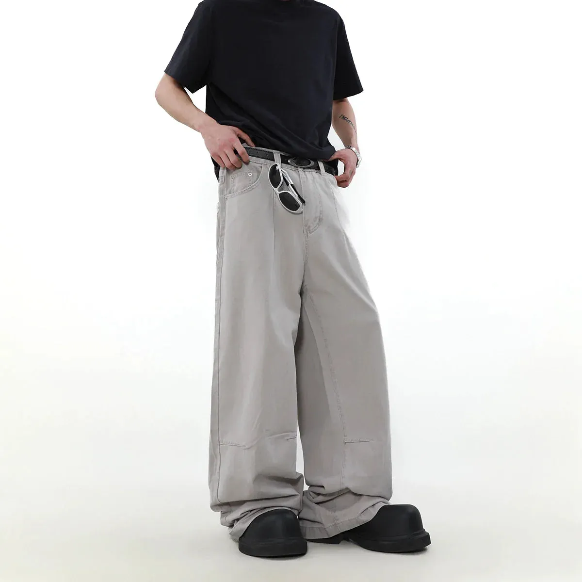 Rinsed Utility Straight-Leg Pants