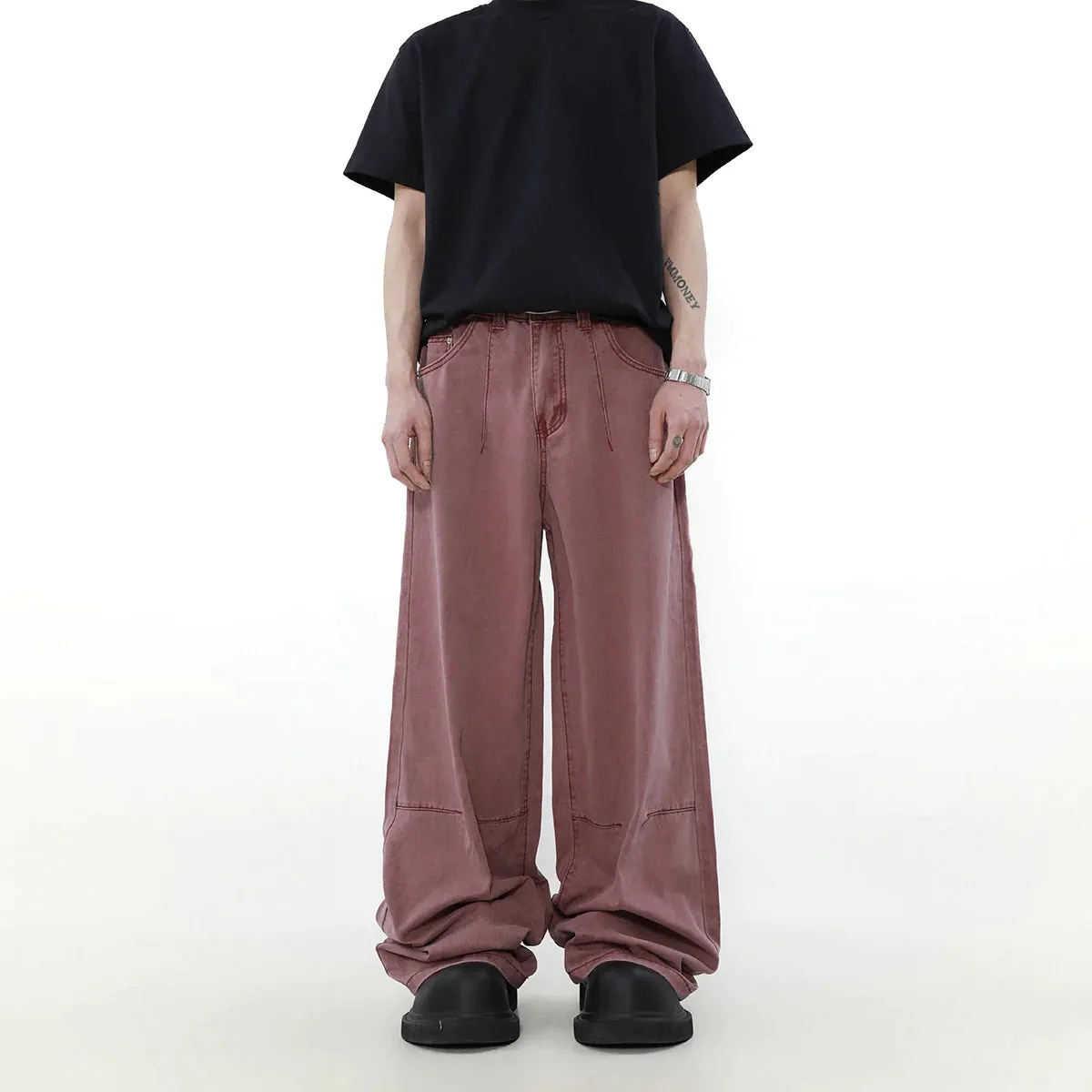 Rinsed Utility Straight-Leg Pants