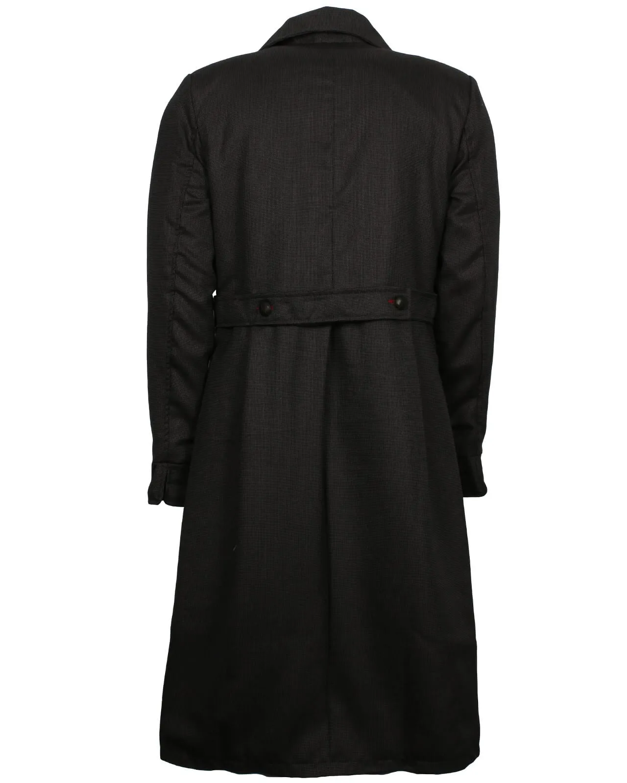 Sherlock Holmes Black Wool Trench Coat