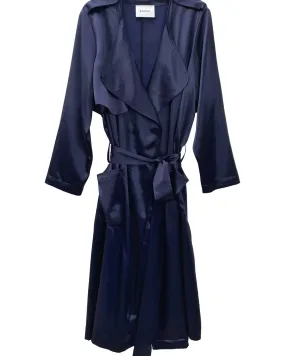 Soft Satin Trench | Deep Sea Blue