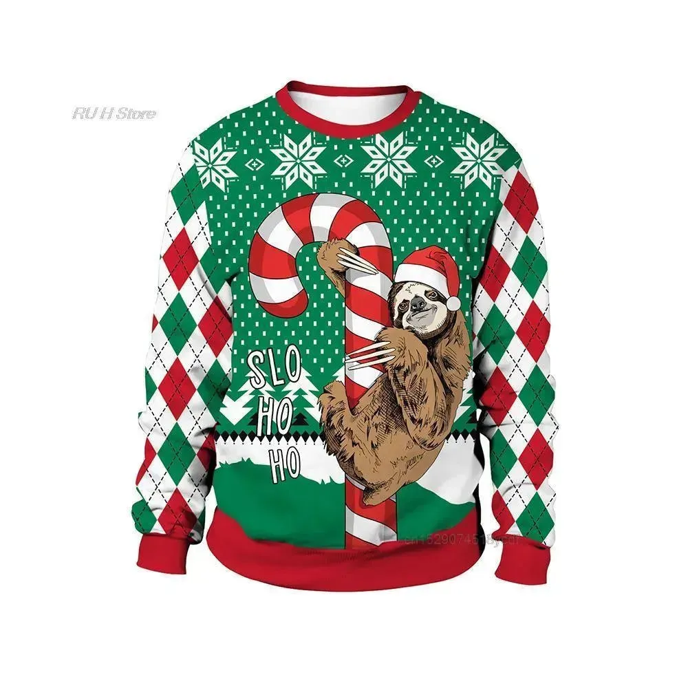 Ugly Christmas Sweater Santa Elf Couple Sweatshirt