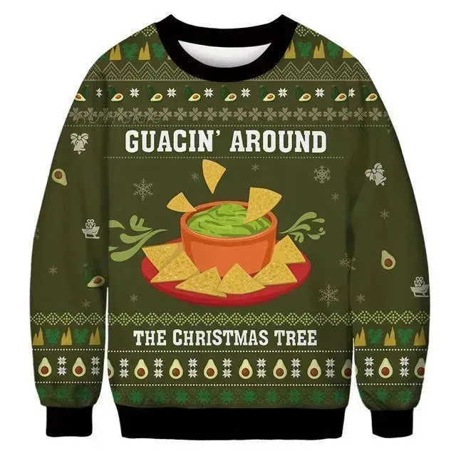 Ugly Christmas Sweater Santa Elf Couple Sweatshirt