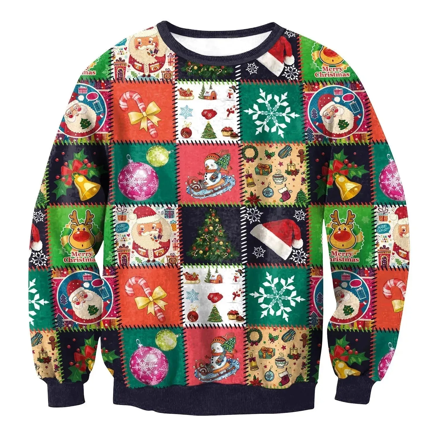 UGLY CHRISTMAS SWEATER Vacation Santa Elf Funny Womens Men Sweaters Tops Autumn Winter Clothing