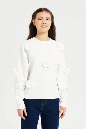 White Bow Front Sweatshirts