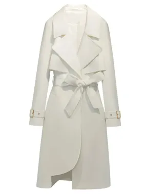 White Windbreaker Trench Coat