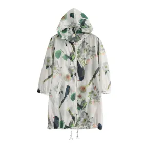 Women's Casual Floral Long-Sleeved Coat With Pockets