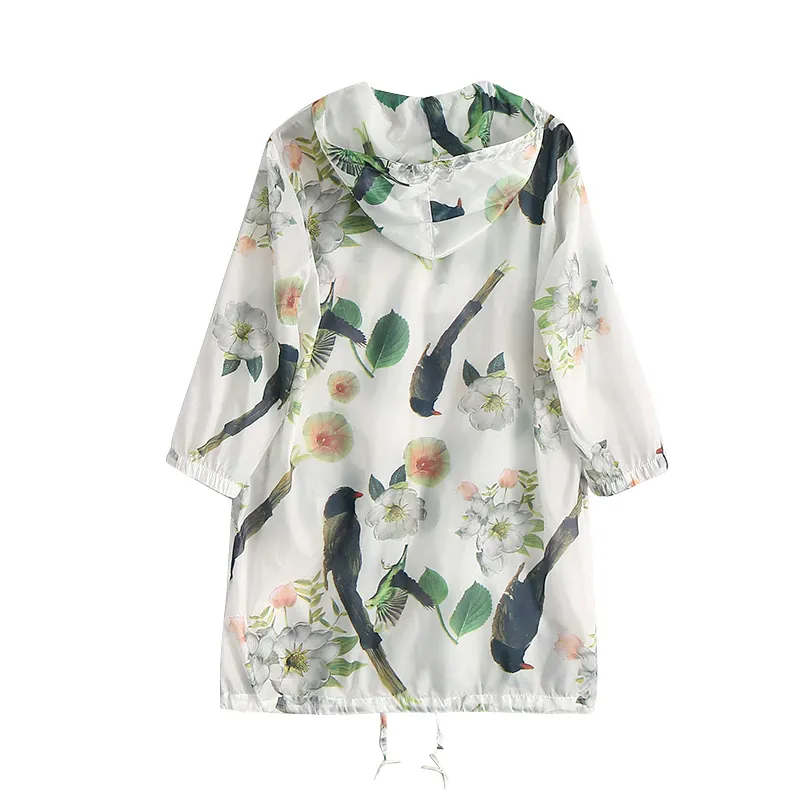 Women's Casual Floral Long-Sleeved Coat With Pockets