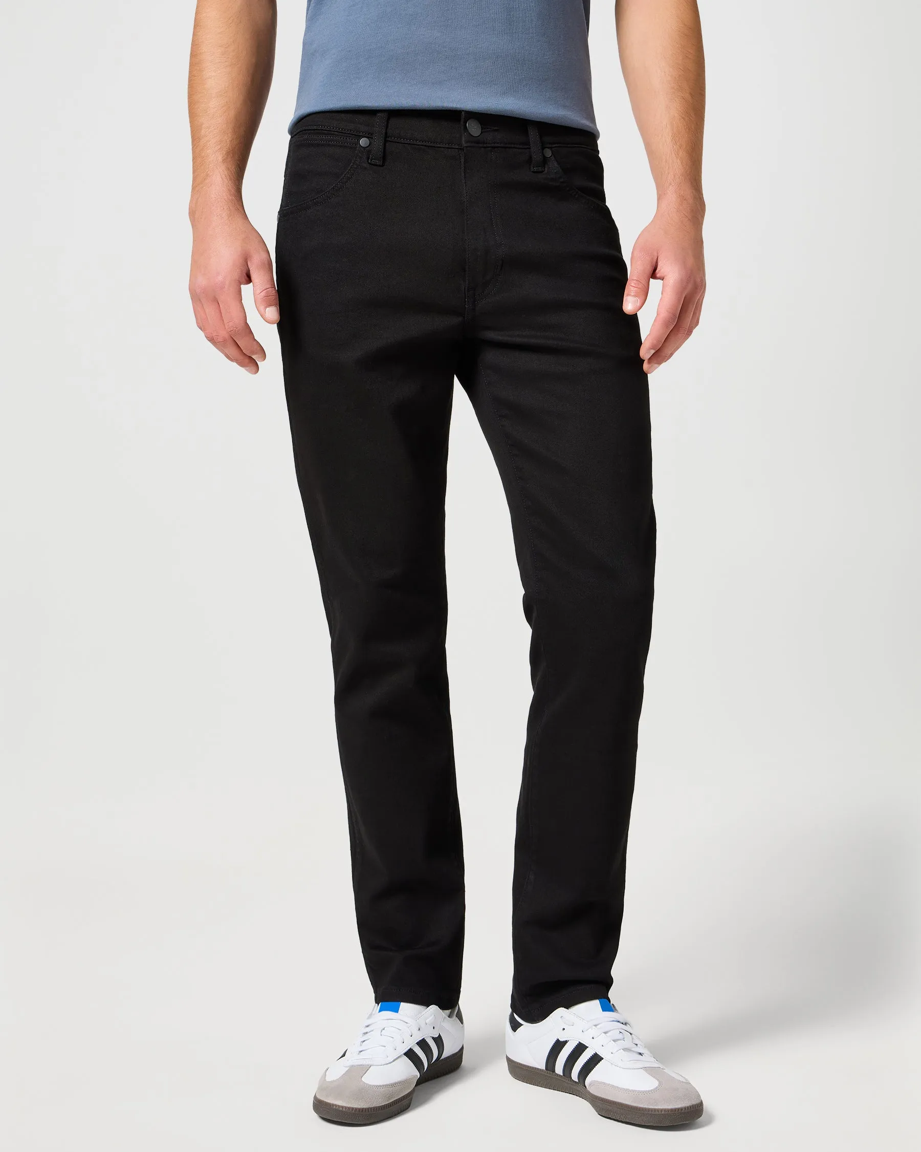 Wrangler Larston Slim Tapered Mens Jeans - Deep Ink (Black)