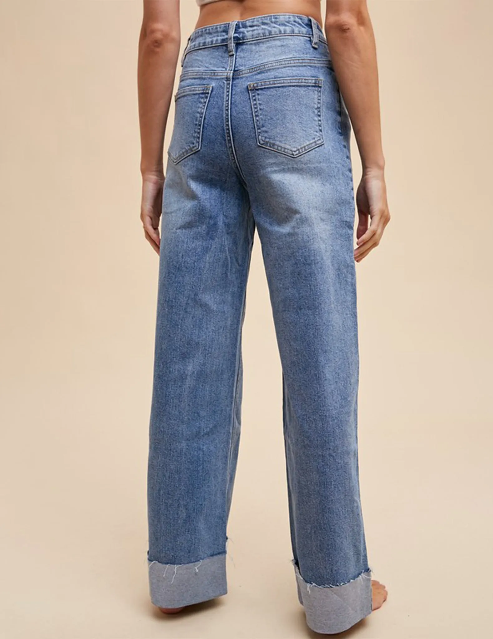 Zahara Deep Cuff High Rise Jeans